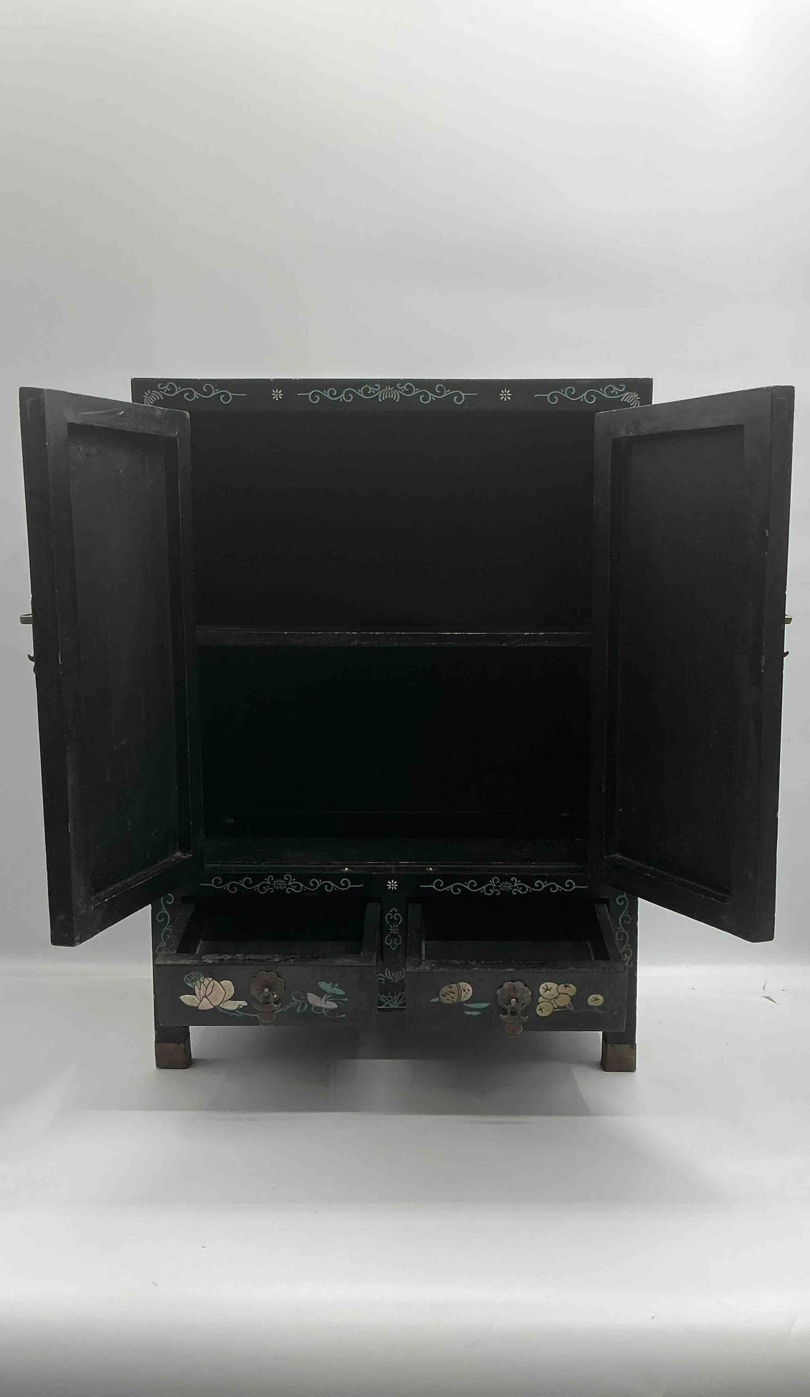 Hand-Painted Asian Lacquer Jewelry Cabinet with Mother-of-Pearl Inlay (1 of 8)