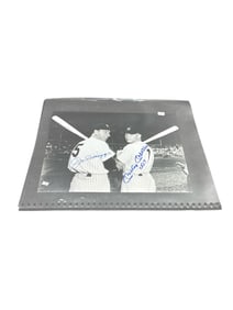 RARE Joe DiMaggio and Mickey Mantle Dual Signed New York Yankees Photograph