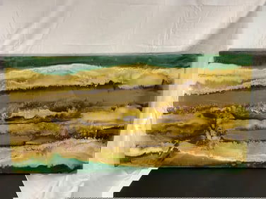 Large Abstract Resin and Epoxy Artwork – Earth Tones