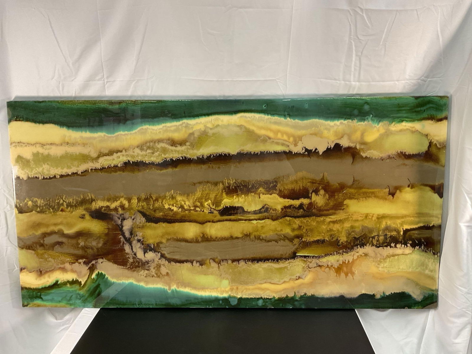 Large Abstract Resin and Epoxy Artwork – Earth Tones (1 of 3)