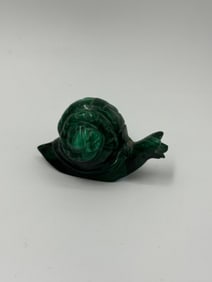 Malachite Snail Carving