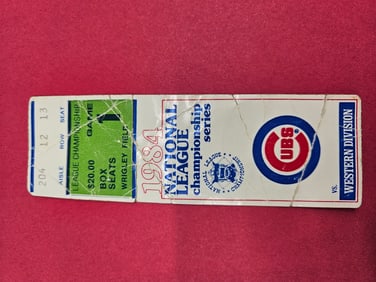1984 Chicago Cubs National League Championship Series Ticket Stub
