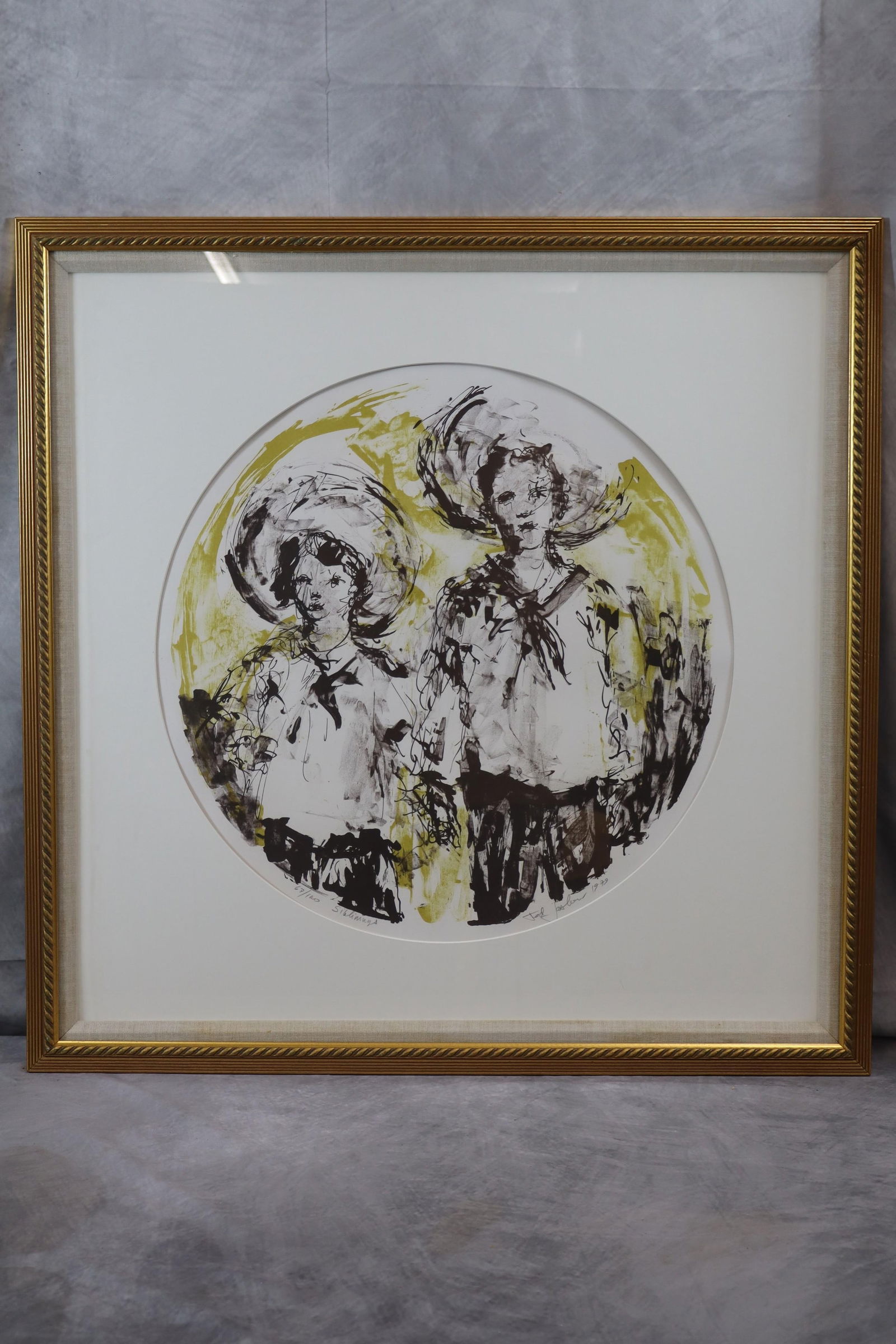 "Siblings" by Ted Jaslow (American, New York, B,1934) Lithograph (1 of 5)