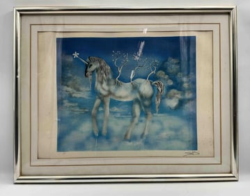"Blue Unicorn" by Salvador Dali (Spain, 1904-1989) LIthograph