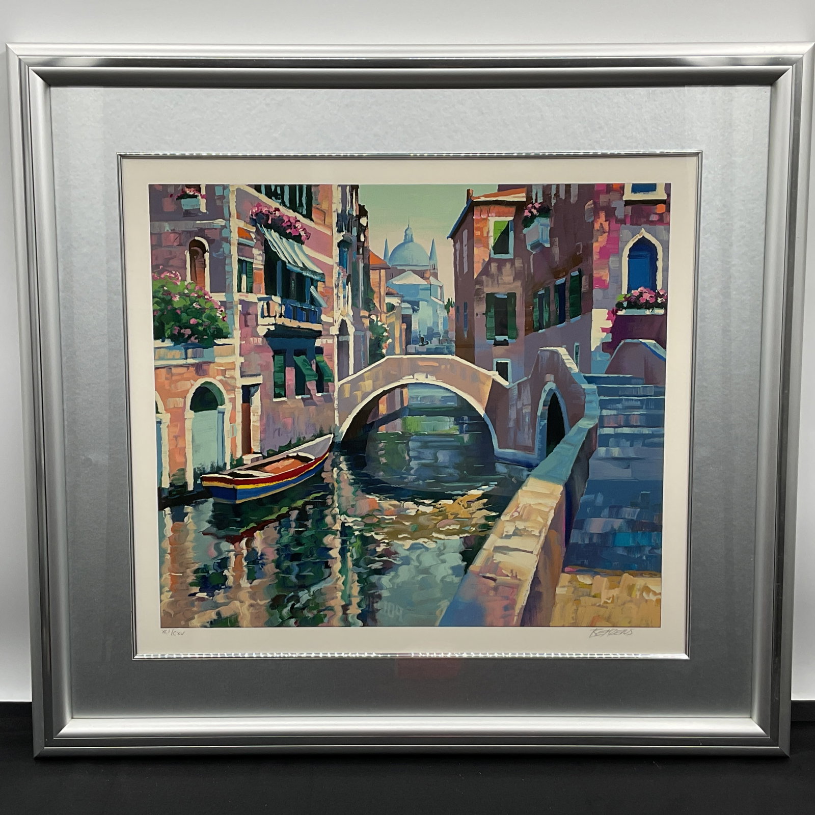 Serigraph “Venetian Canal?? w/ COA - Howard Behrens: Serigraph “Venetian Canal” by Howard Brehens Dimensions: H29in L31in