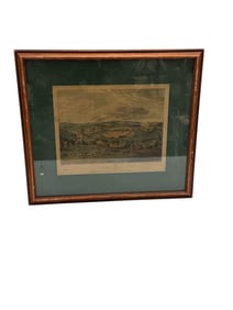 "Hounds Crossing the Brighton Road at Mersham" Antique Etching