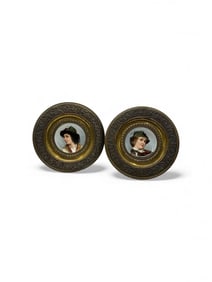 Antique Pair of 19th Century German Porcelain Portraits