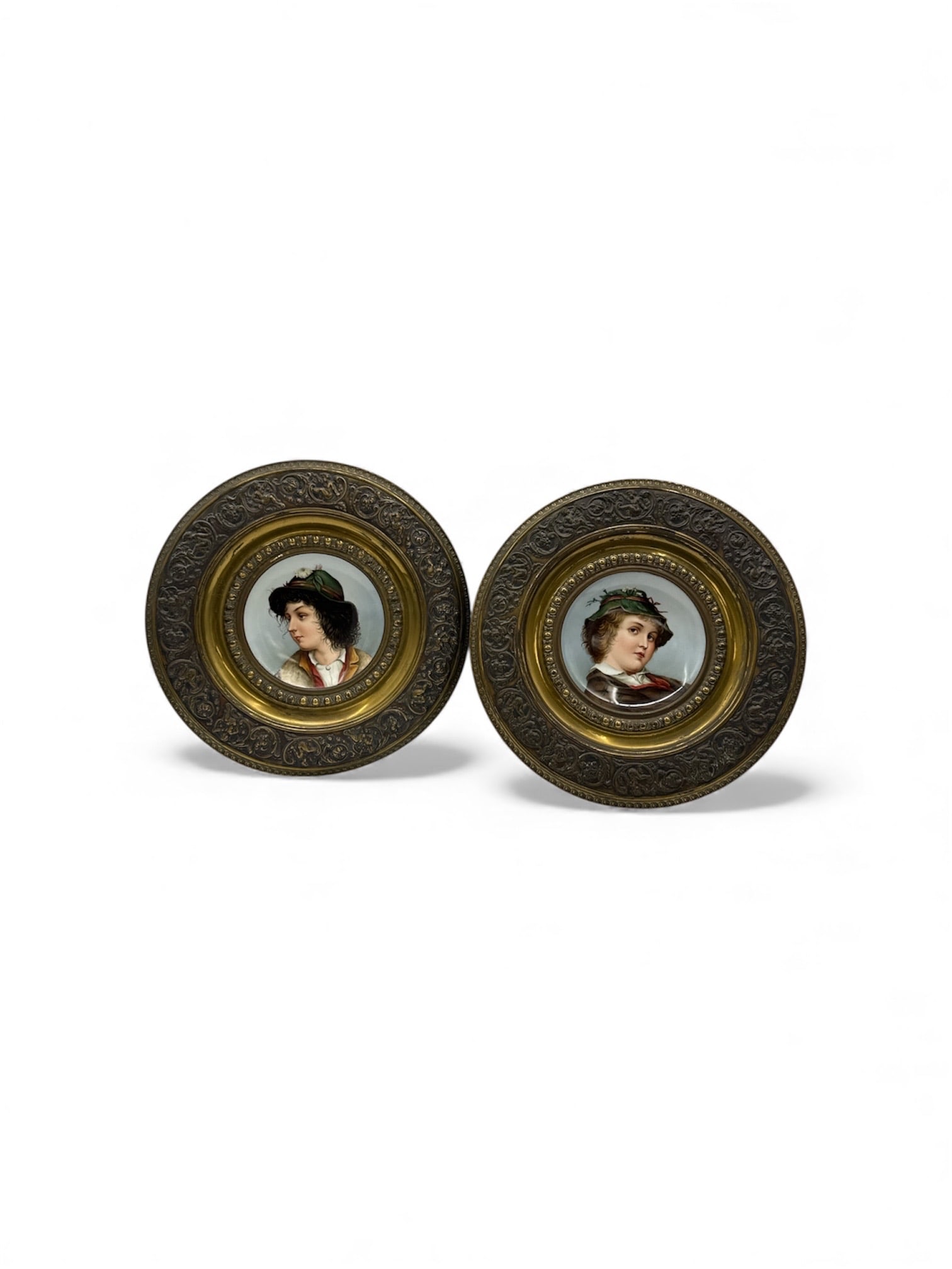 Antique Pair of 19th Century German Porcelain Portraits (1 of 5)