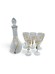 Silvestri Arte Murano Wine Set With Decanter and 5 Glasses