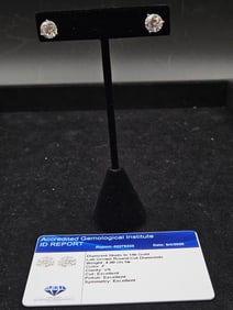 4.00 ct Lab-grown Diamond Stud Earrings with AGI Report