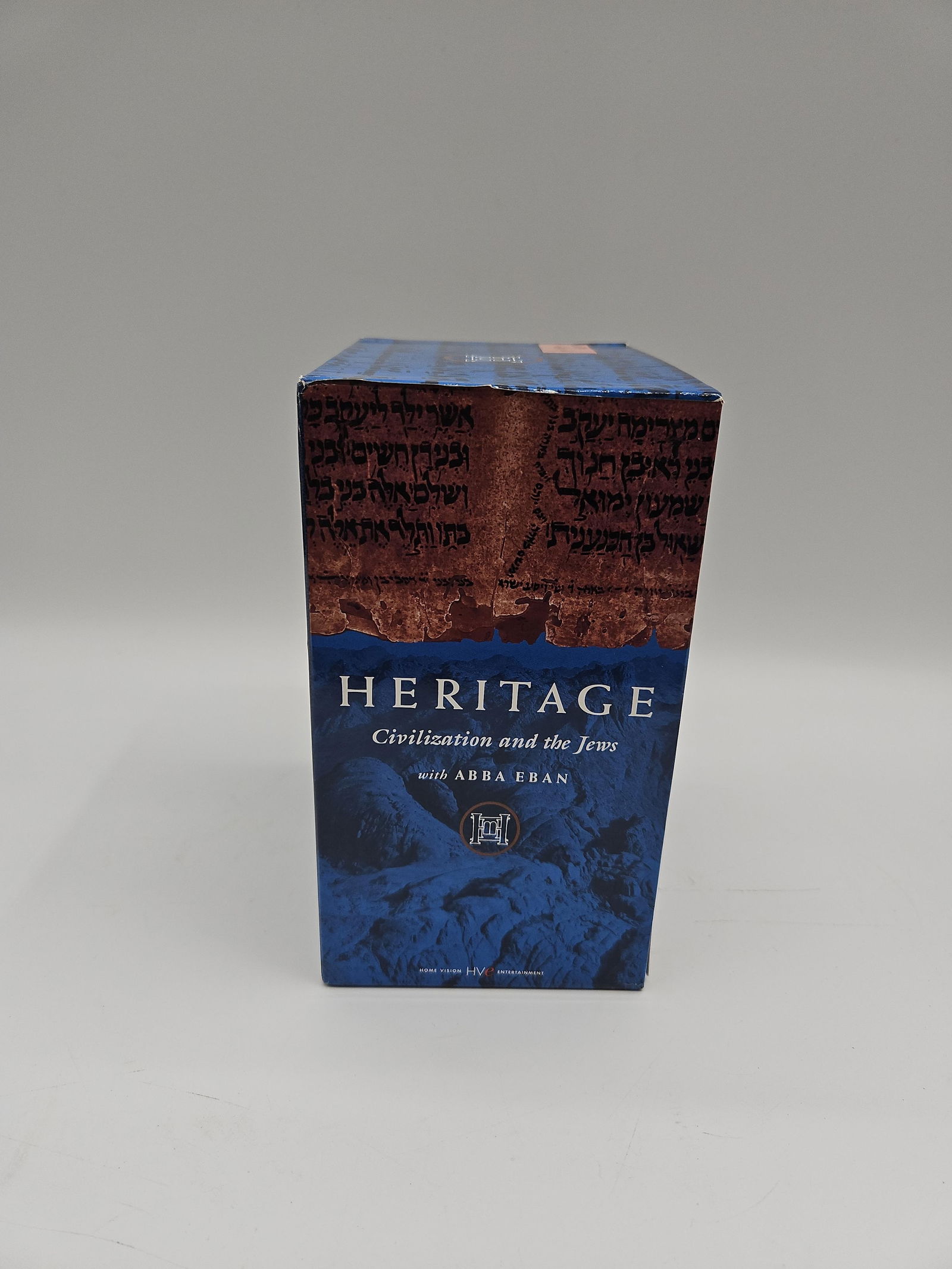 Heritage: Civilization and the Jews – VHS Box Set: Complete VHS collection of Heritage: Civilization and the Jews, presented in a decorative slipcase. Includes multiple volumes covering Jewish history and culture.Medium: VHS tapes in original box