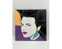 In the style of Patrick Nagel Oil on Canvas Painting