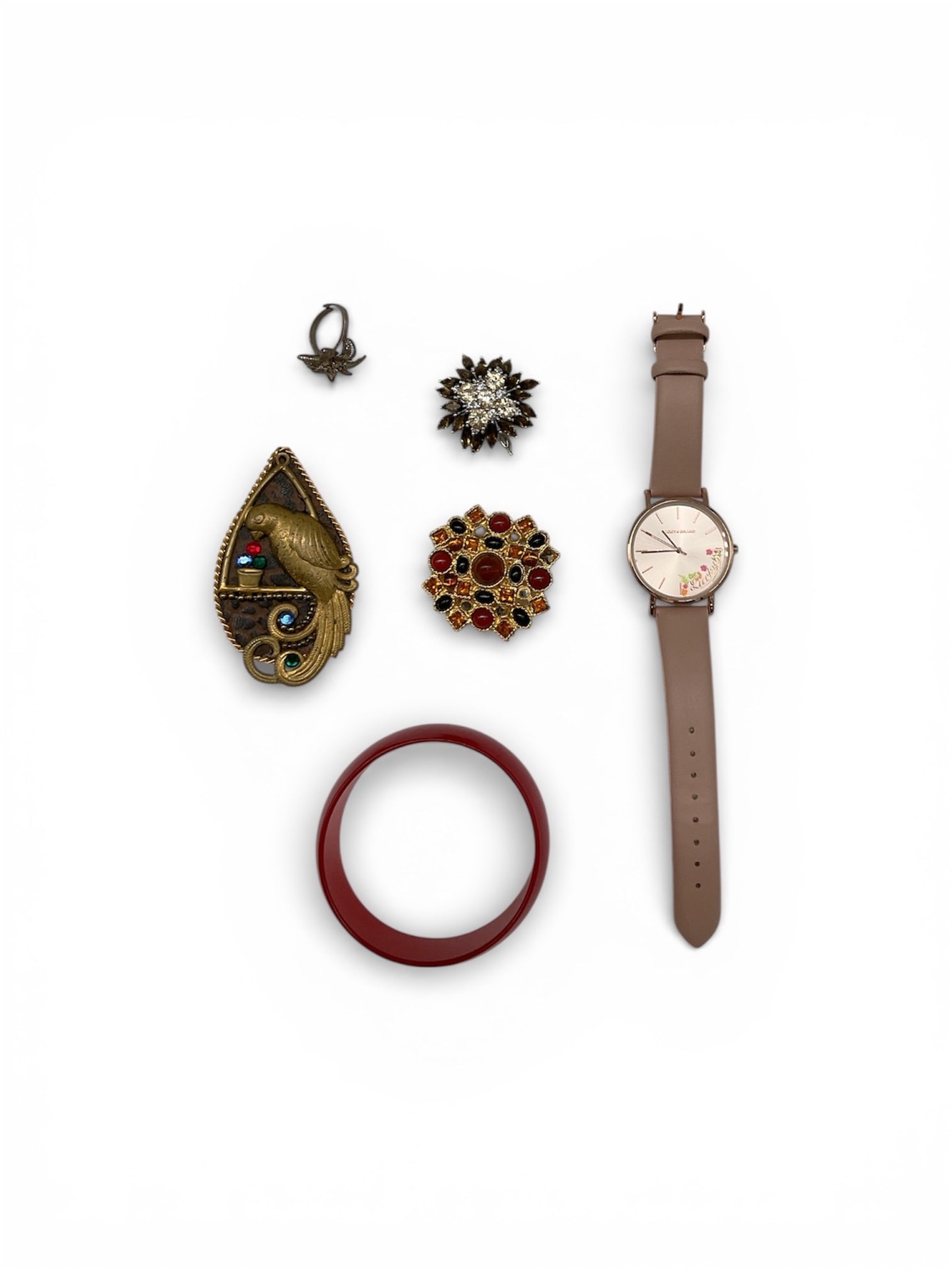 Assorted Watch Jewelry and Decorative Pins Collection (1 of 2)