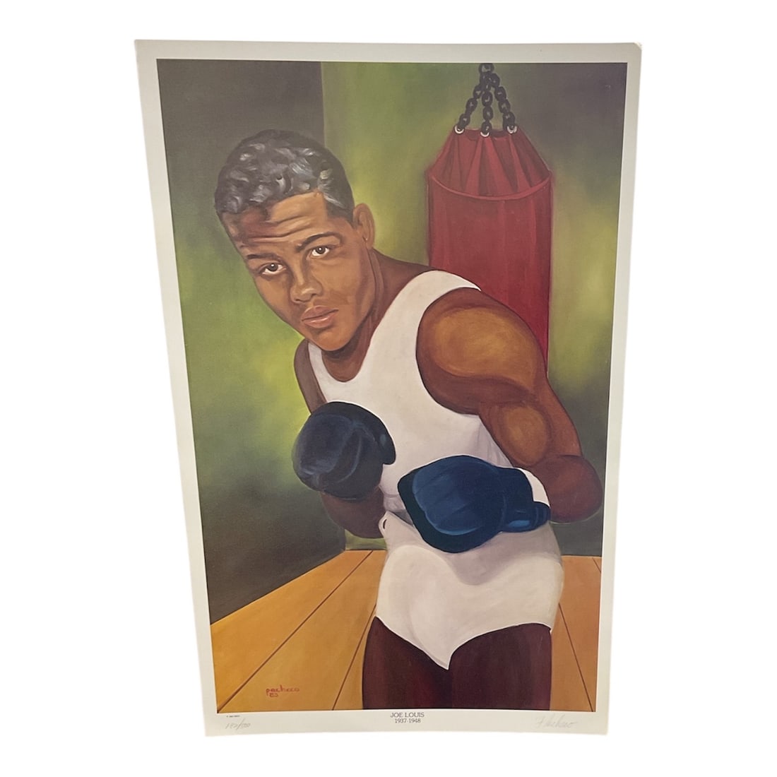 Ferdie Pacheco Joe Louis Boxer Portrait Hand Signed Limited Edition Print 1983 (1 of 4)