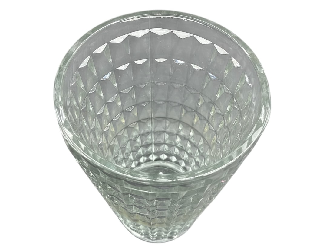 Large Cut Glass Vase with Faceted Pattern - 2