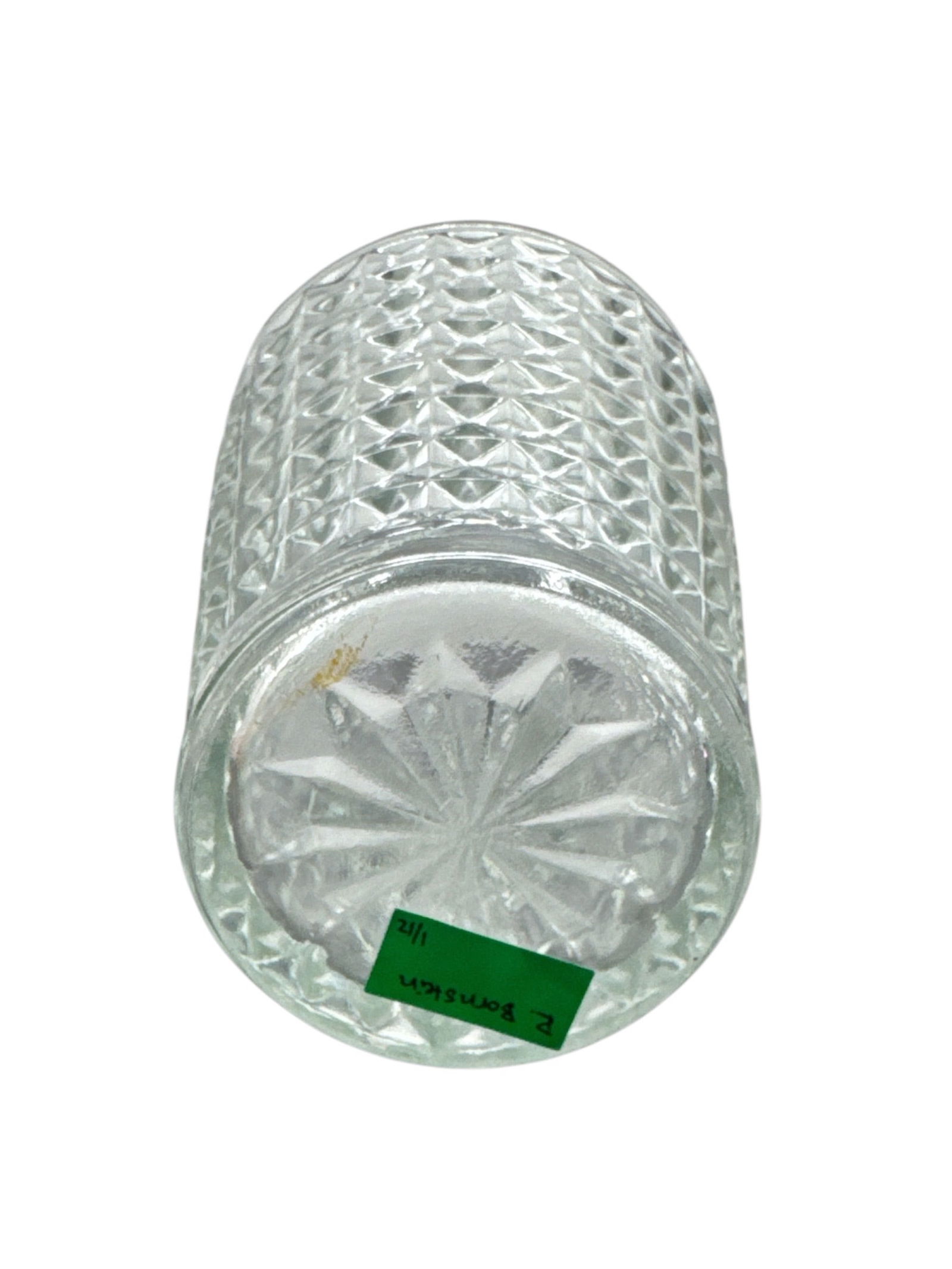 Large Cut Glass Vase with Faceted Pattern - 3