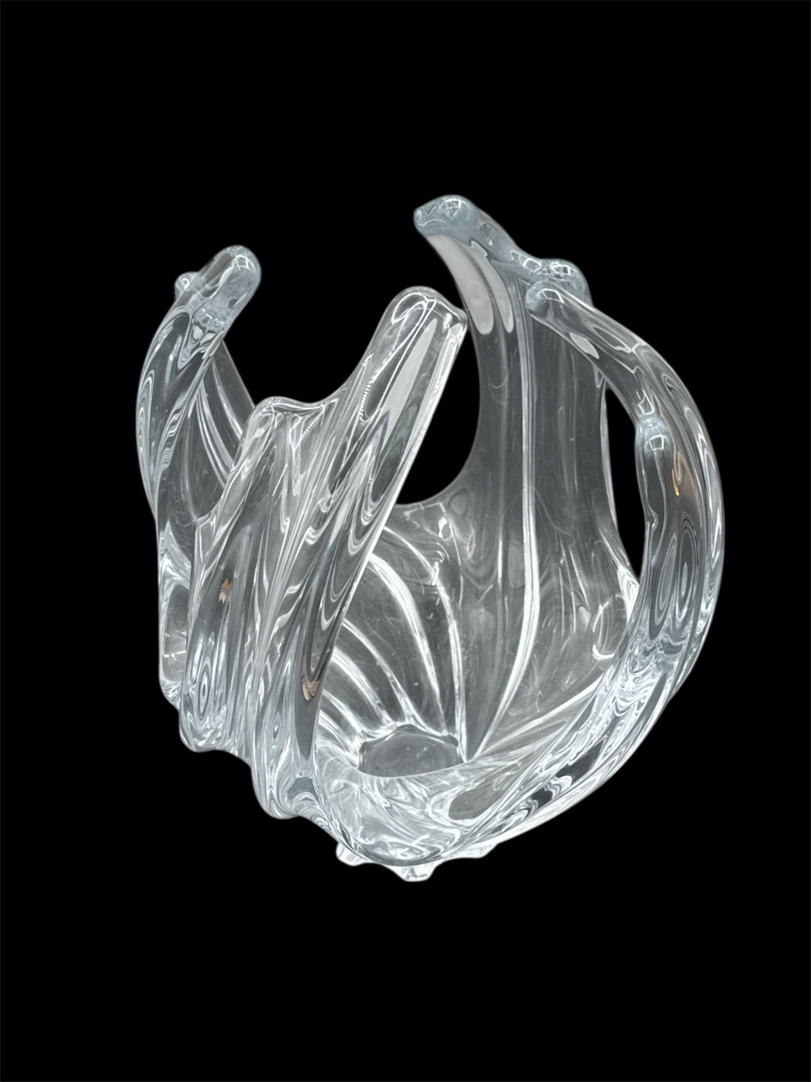 Cofrac Art Verrerie Sculptural Crystal Bowl France (1 of 4)