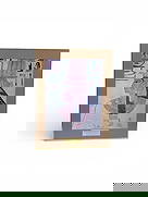 Queen Nefertari Wife of Rameses II Egyptian Style Framed Print: Framed Egyptian-style print depicting Queen Nefertari, wife of Rameses II, rendered in the traditional profile format associated with ancient wall paintings and reliefs. The image features