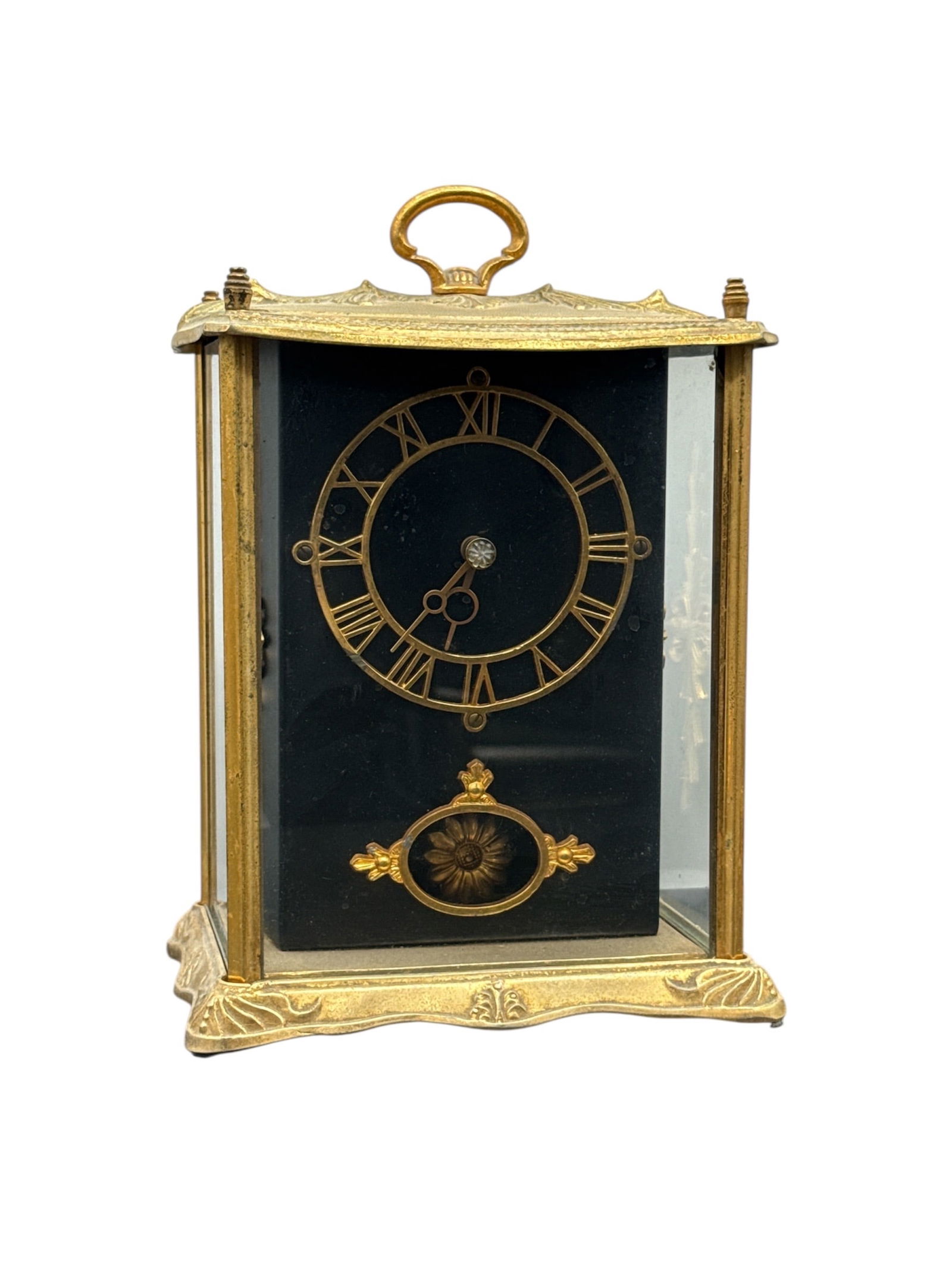 Vintage United Clock Corp. Model 995 Electric Mantel Clock – Mid-Century Gilt Case, 12" Tall (1 of 5)