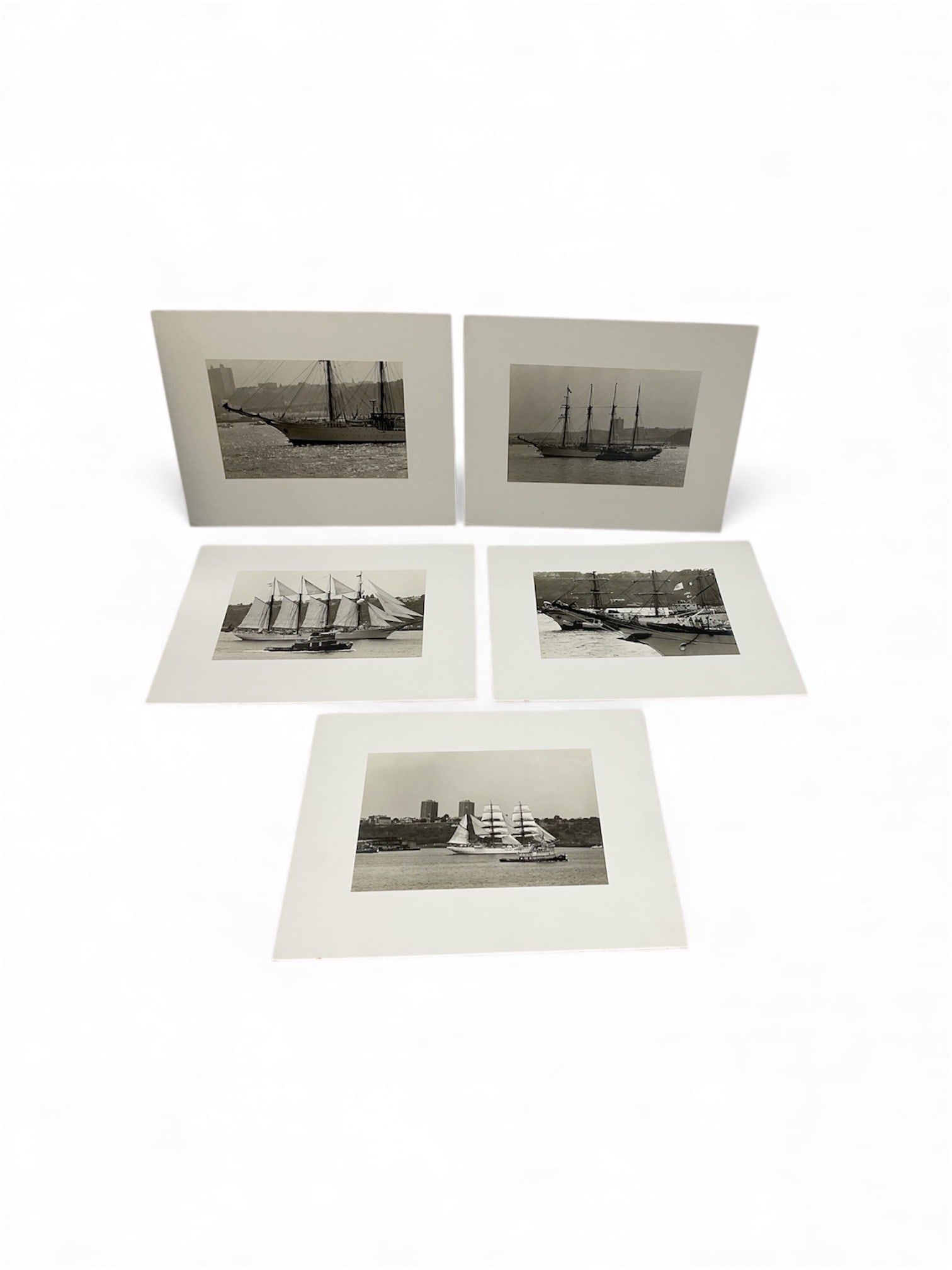 Group of Five Vintage Black & White Maritime Photographs of Sailing Ships (1 of 2)