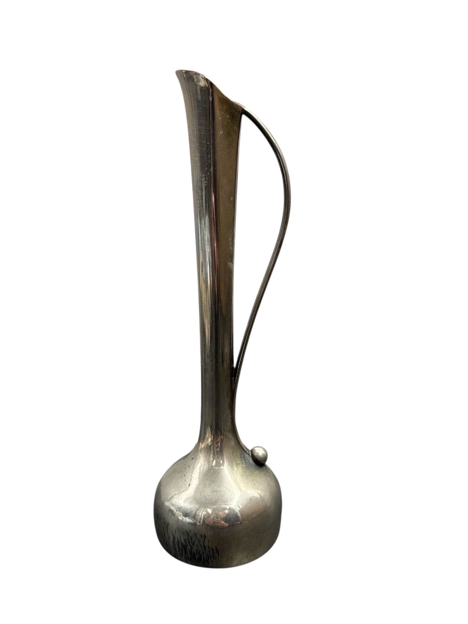 Modernist Style Silver Tone Metal Bud Vase (1 of 3)