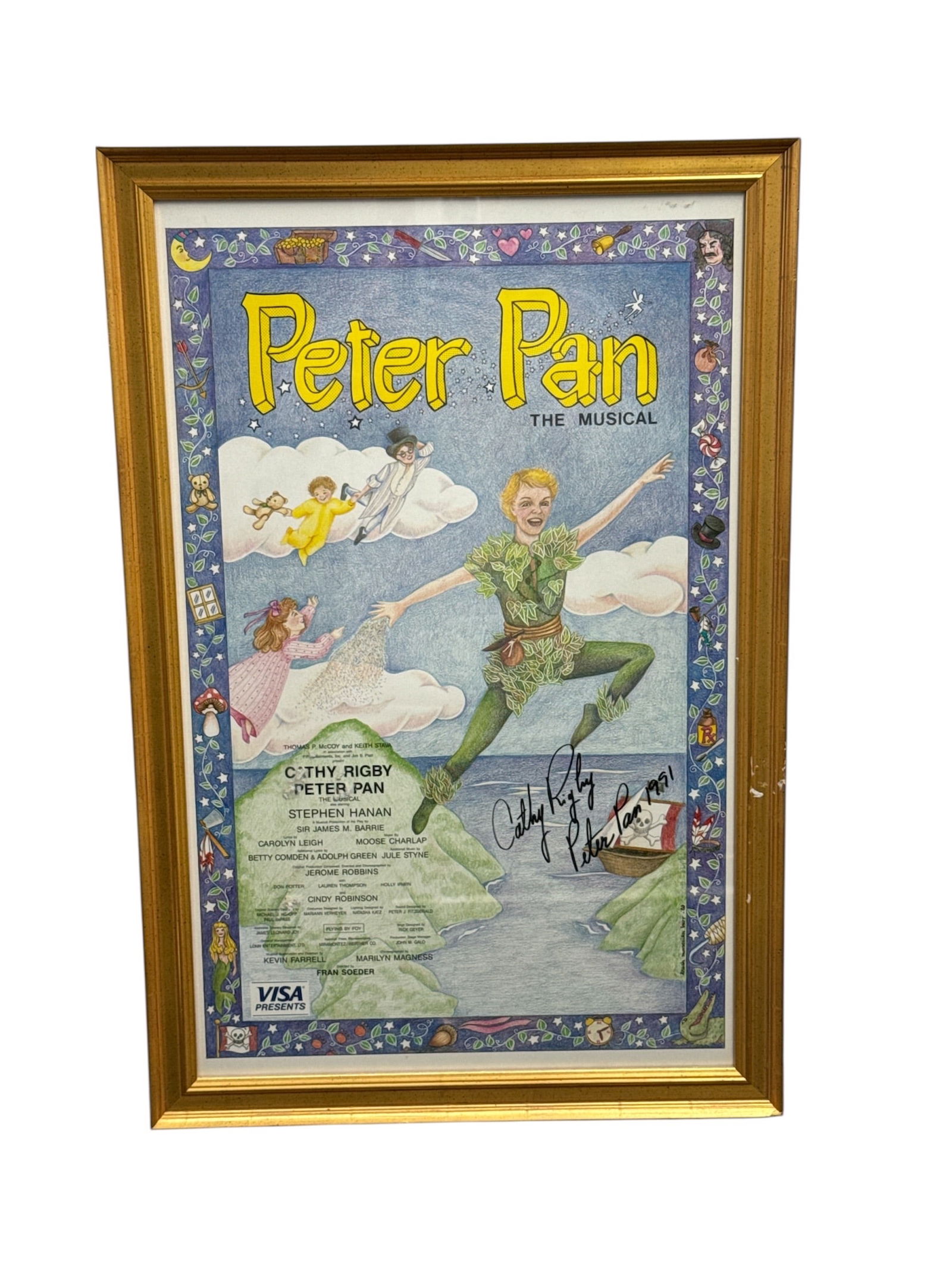 Peter Pan The Musical Framed Poster Signed Cathy Rigby 1991 (1 of 4)