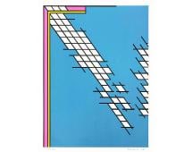 Nicholas Krushenick 'Tail Gate': Additional Details: Hand signed, dated and numbered by the artist. Sheet size 31.5 x 26 inches. Image size 28.25 x 23.5 inches. Artwork is in excellent condition. Certificate of authenticity included.