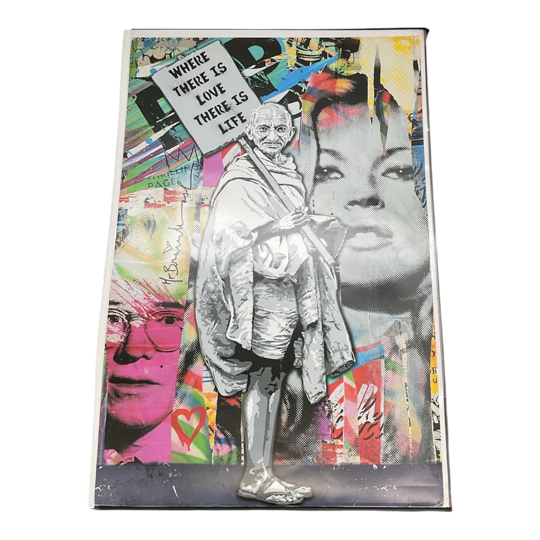 Mr. Brainwash 'Where There Is Love There Is Life': Additional Details: Satin poster paper. Artwork is in excellent condition. Certificate of authenticity included.Artist: Mr.BrainwashTitle: Where There Is Love Medium