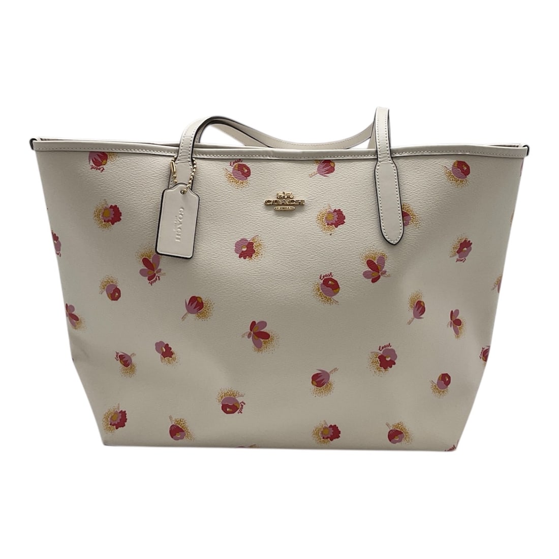 Coach New York Floral Print Leather Tote Bag (1 of 8)