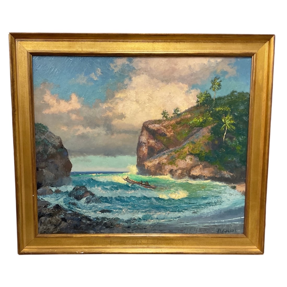 "Dragon's Bay" by A.E. Backus (American, 1906-1990) Oil on Canvas (1 of 4)