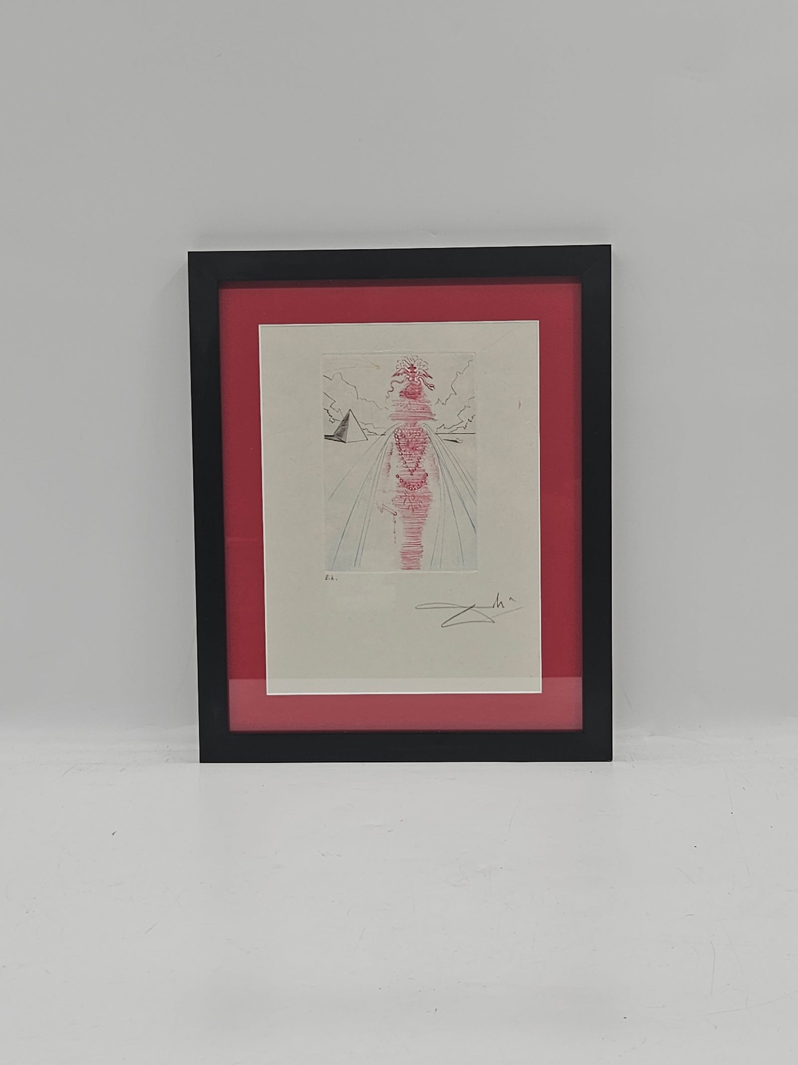 "Antony And Cleopatra" by Salvador Dali (Spain, 1904-1989) Etching: Description: Limited edition etching by Salvador Dali, titled "Antony And Cleopatra" from the "Much Ado About Shakespeare" portfolio. Pencil signed and labeled E.A. Mediu