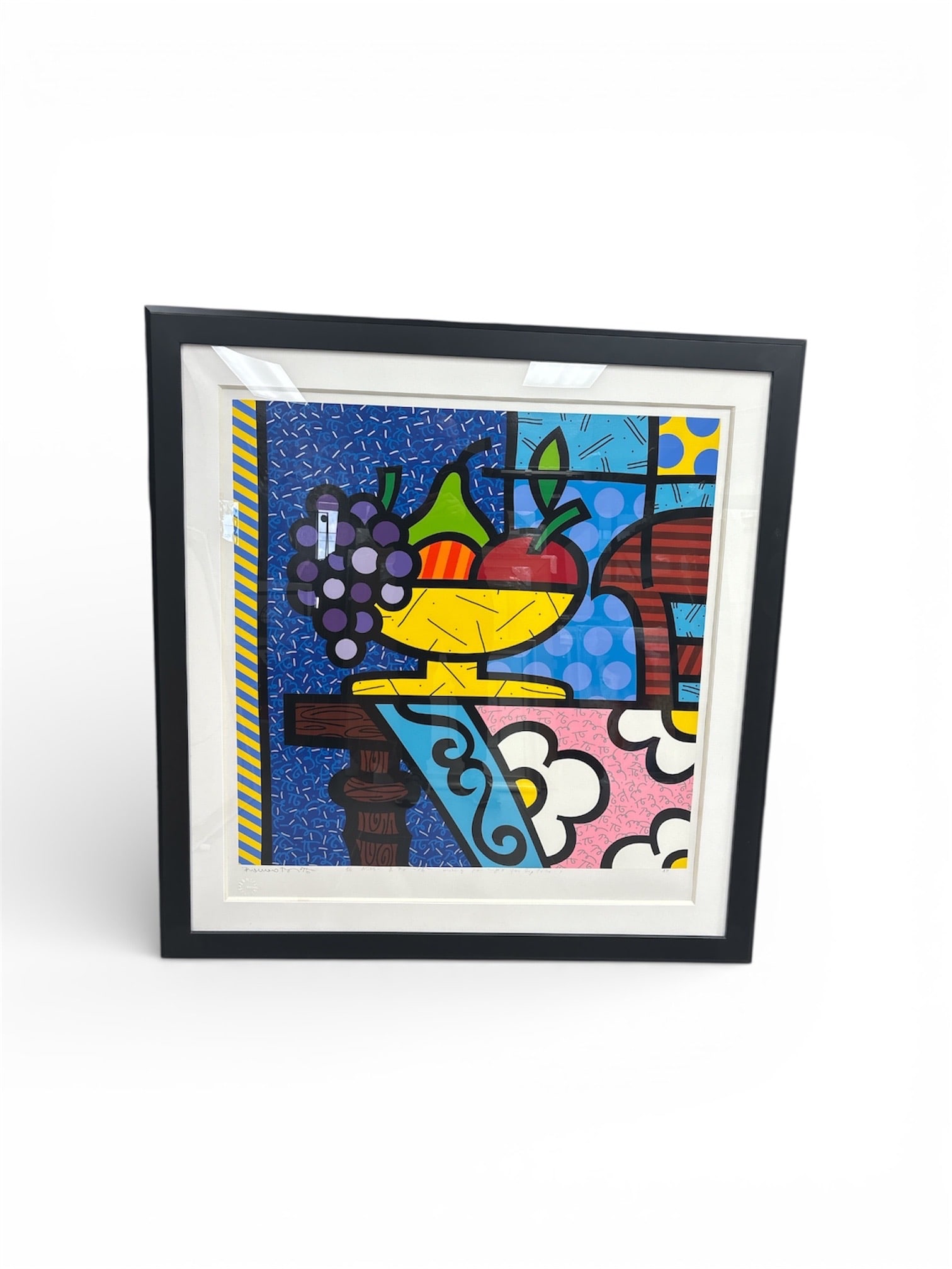 Romero Britto (Brazilian, b. 1963) "Home" (Bowl of Fruit) Serigraph, Signed & Numbered: Description: This is a vibrant, hand-signed, and numbered limited edition serigraph on paper by the internationally celebrated Neo-Pop artist 