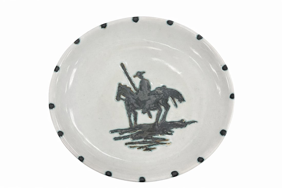 Pablo Picasso (Spanish, 1881-1973) Picador (A.R. #160), 1952, a Madoura edition ceramic plate (1 of 2)