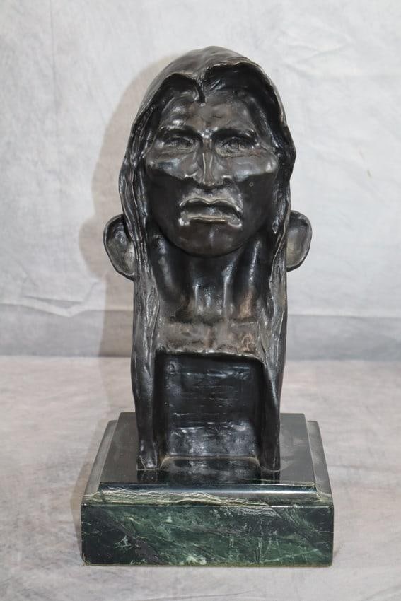Frederick Remington Bronze - Indian Bust (1 of 6)
