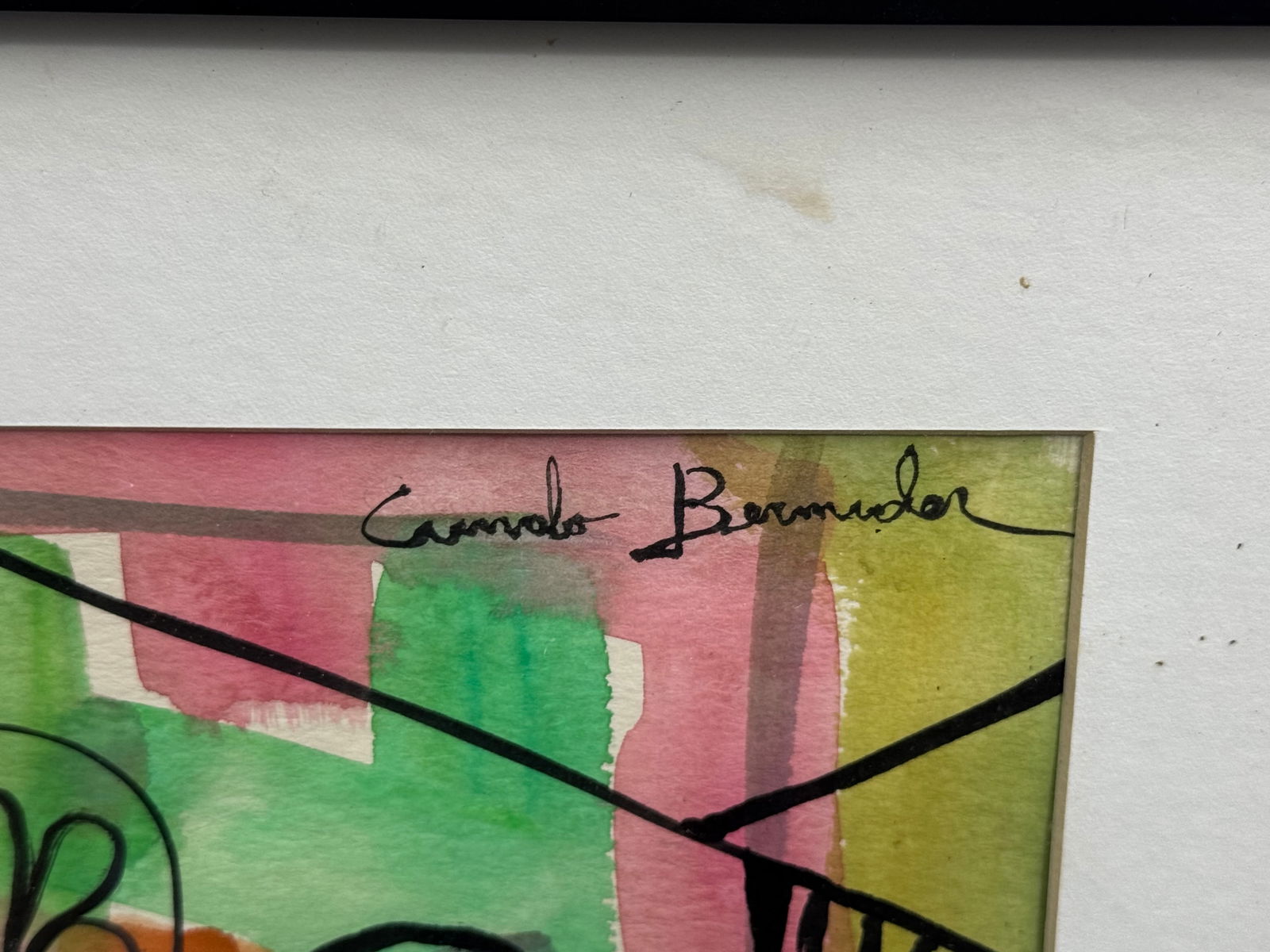 Cundo Bermúdez Signed Framed Abstract Figurative Composition - 3