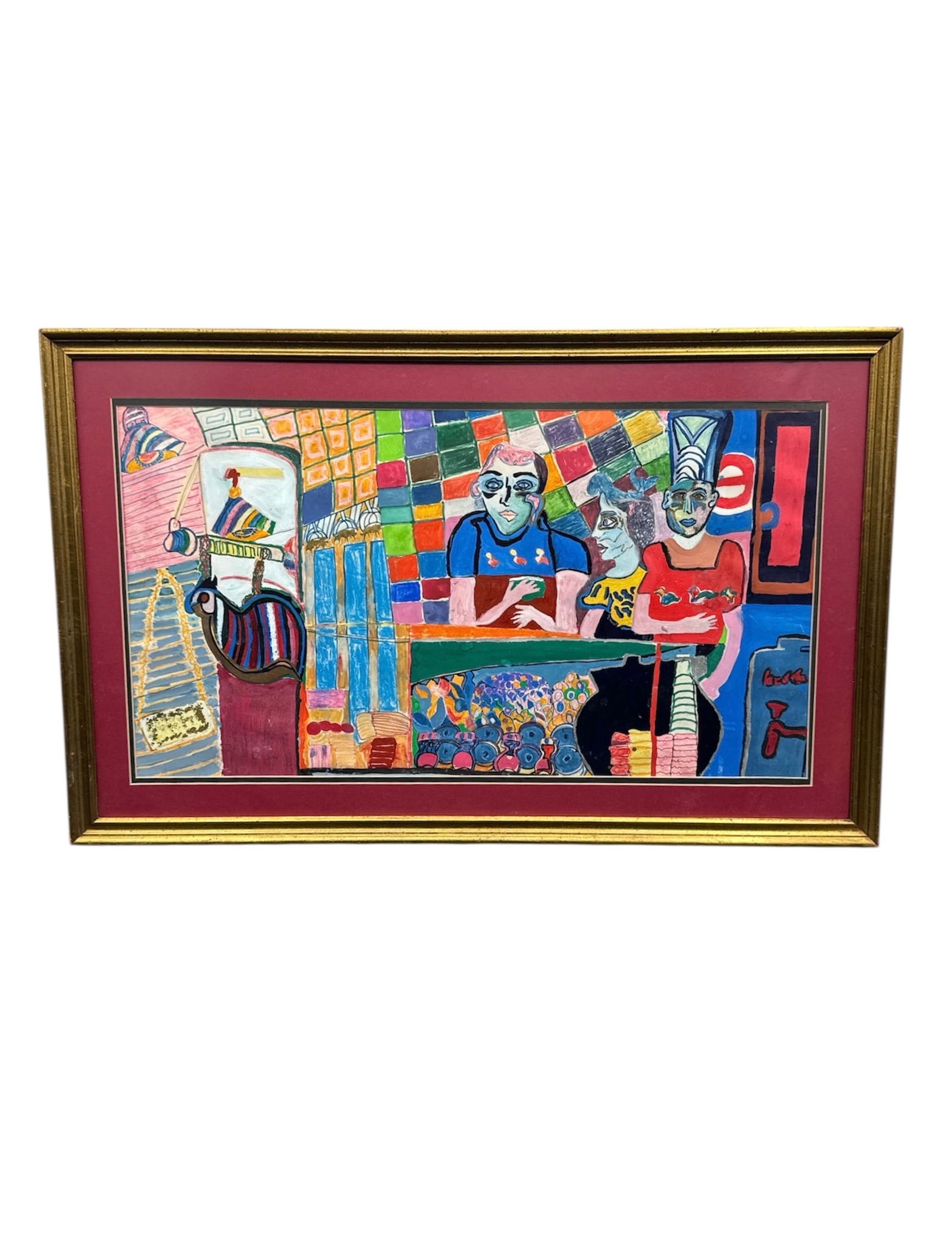 "The Bar Scene" (In the Manner of Filipp Jenikäe or Red Grooms) (1 of 2)