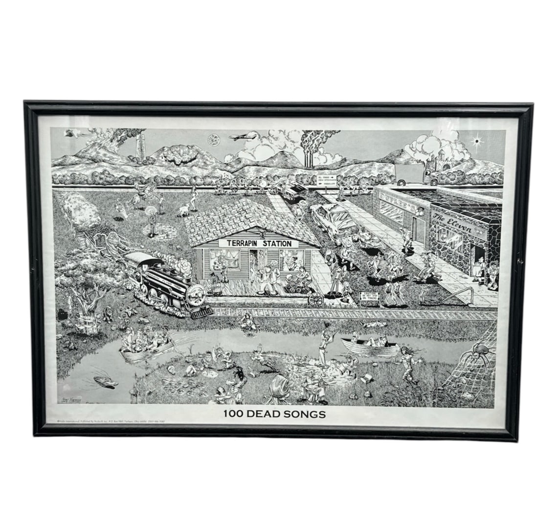 Grateful Dead 100 Dead Songs Poster Signed by Gary Kroman (1 of 4)