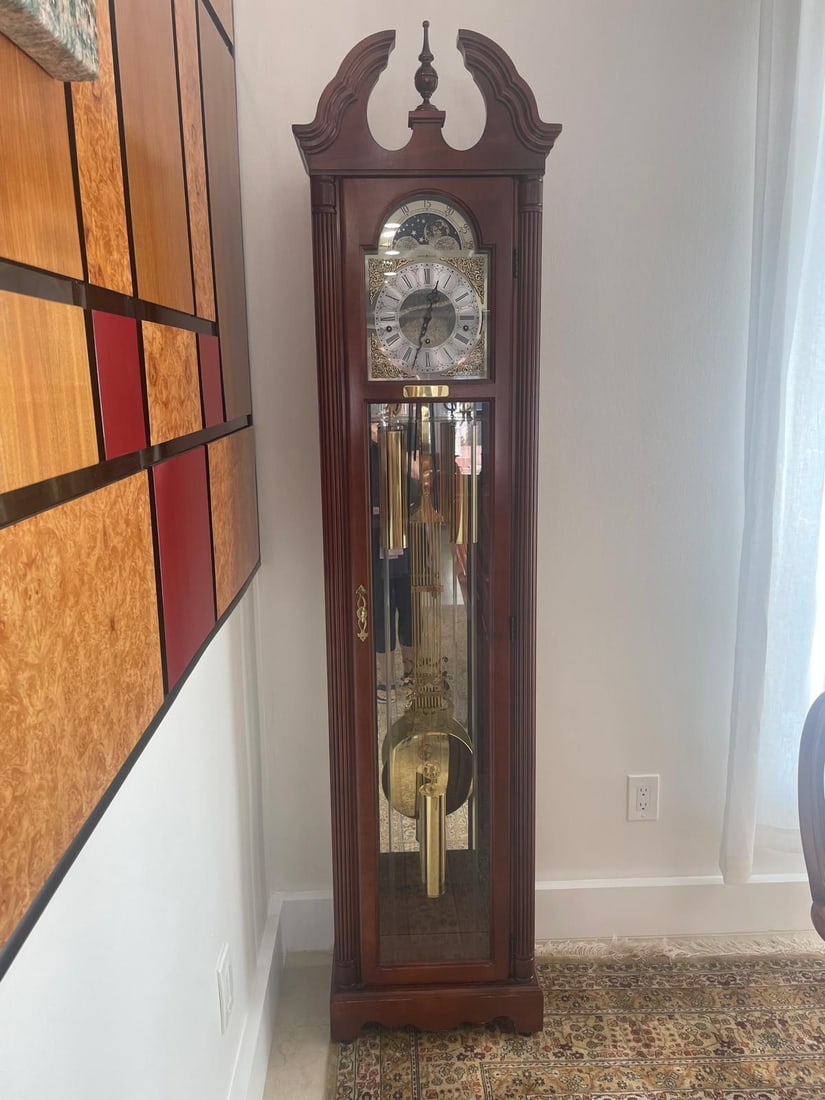 Exceptional Howard Miller Grandfather Clock - Classic Windsor Cherry Finish, Westminster Chime, Moon (1 of 1)