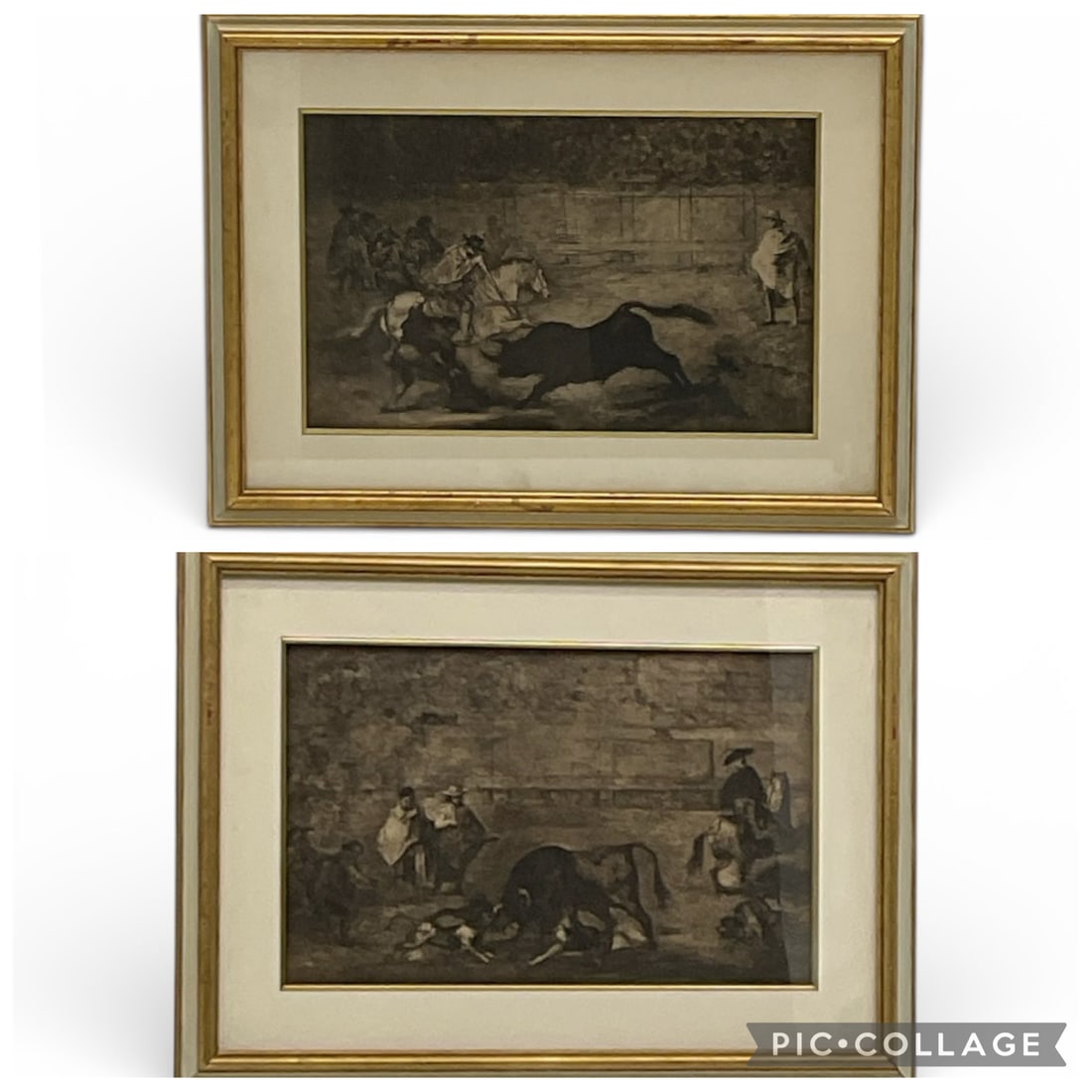 Francisco Goya (Spain, 1746-1828) Pair of Etchings: This lot features a complementary pair of framed prints from the celebrated La Tauromaquia series by the Spanish master Francisco de Goya y Lucientes. Originally published in 1816, this series is one