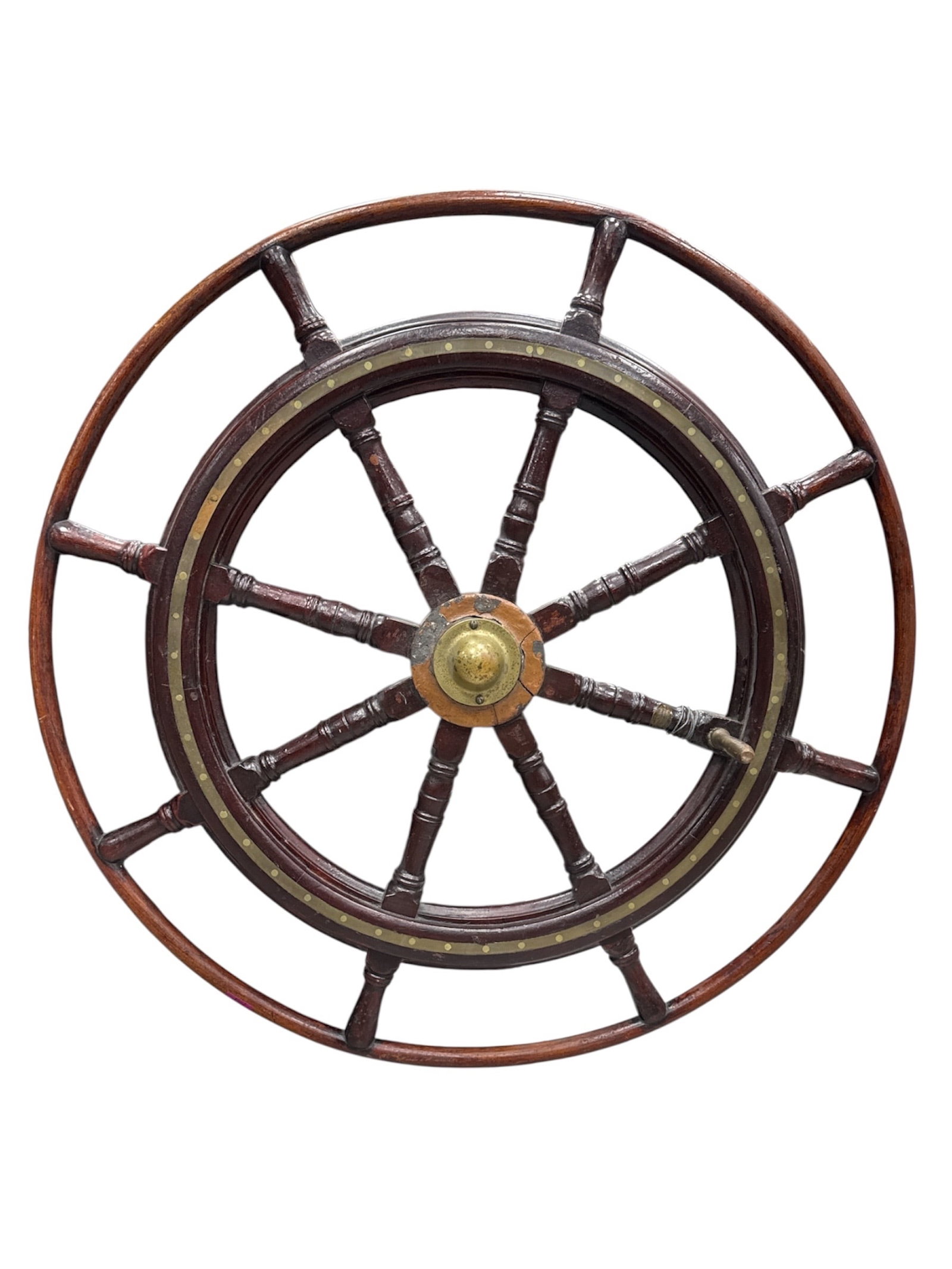 Rare 19th Century Dutch Clipper Ship's Wheel, Circa 1875-1880, by Renowned Maker C. Dubbelman: Description:This is an exceptional and authentic antique ship's wheel, a true piece of maritime history originating from a 19th-century Dutch clipper ship. The wheel dates precisely to