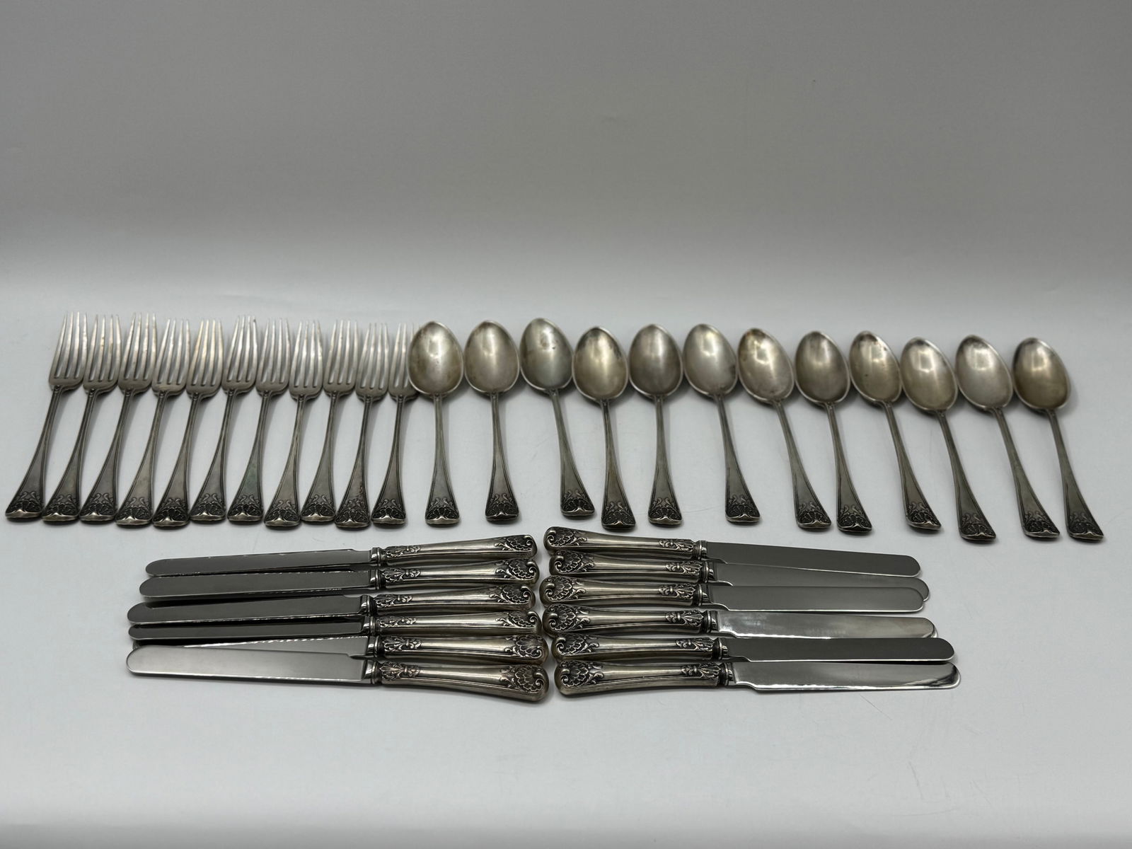 36-Piece Faberge Sterling Silver Silverware Set (1 of 9)