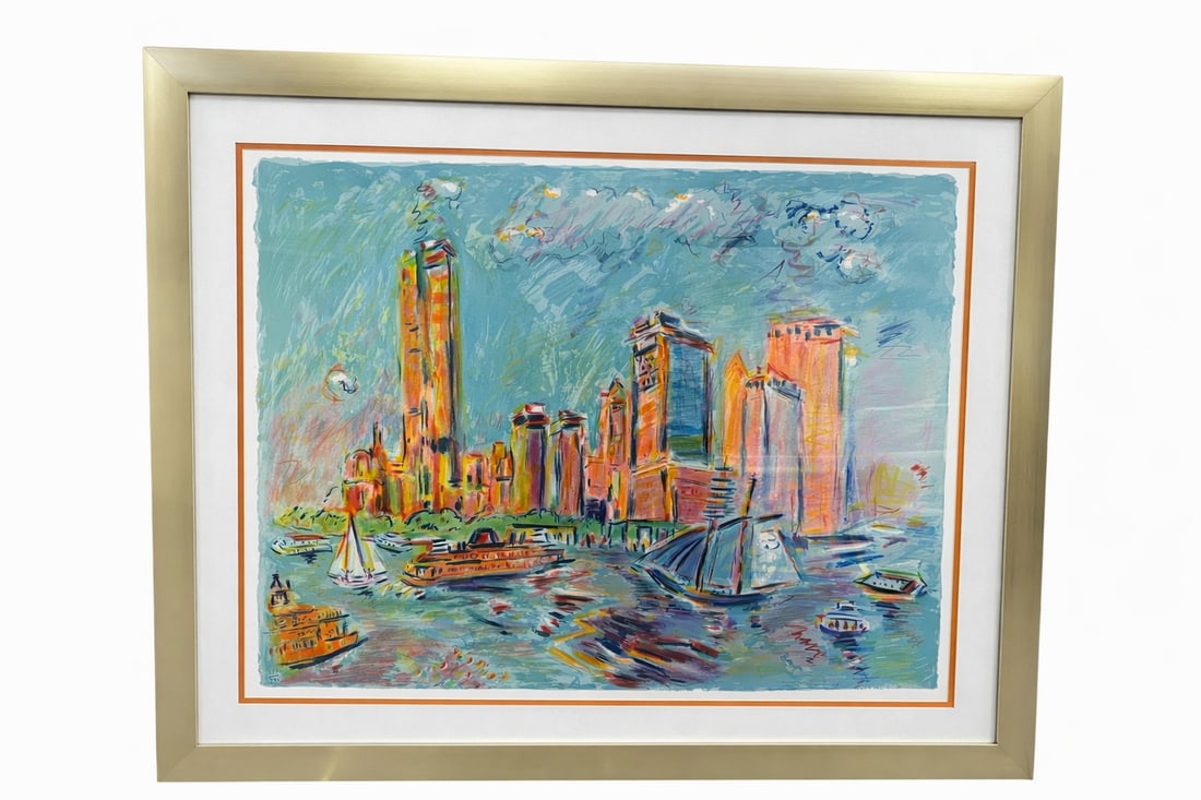 "Manhattan View from Governor's Island I" by Wayne Ensrud (American, b.1934) Lithograph (1 of 6)