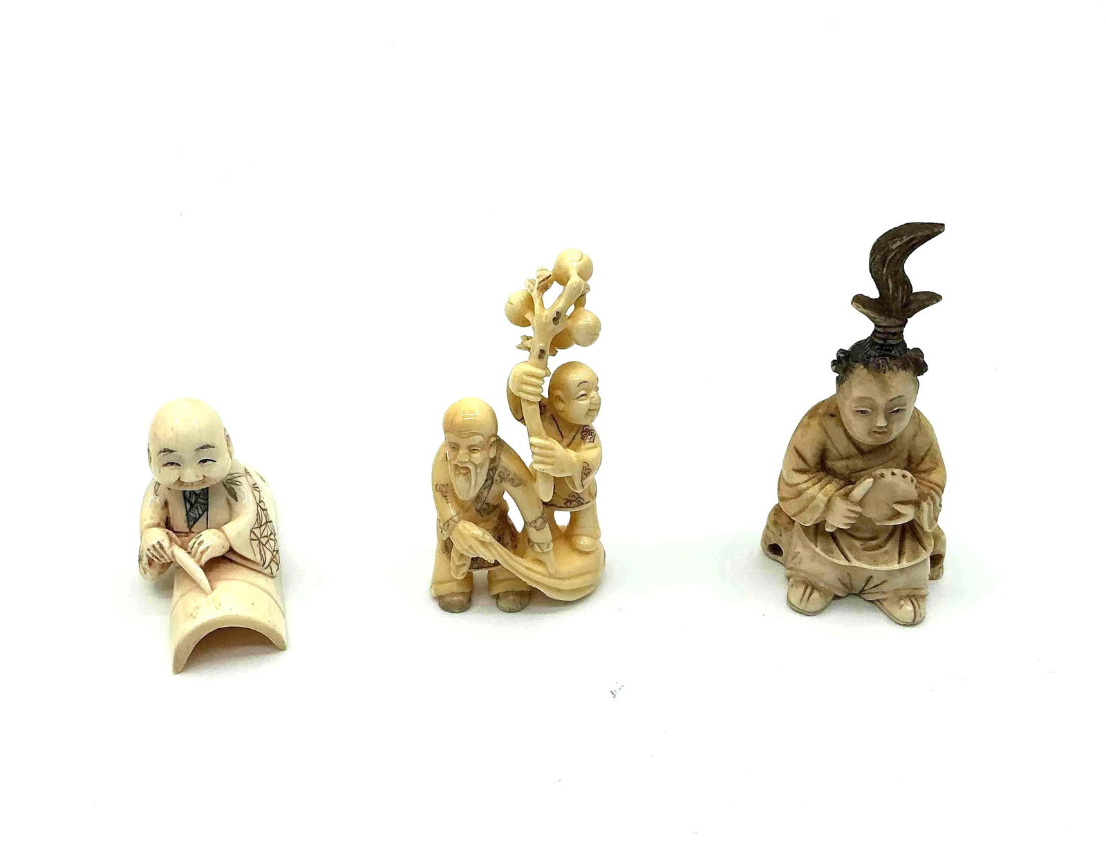 Three Japanese Style Netsuke Figurines (1 of 6)
