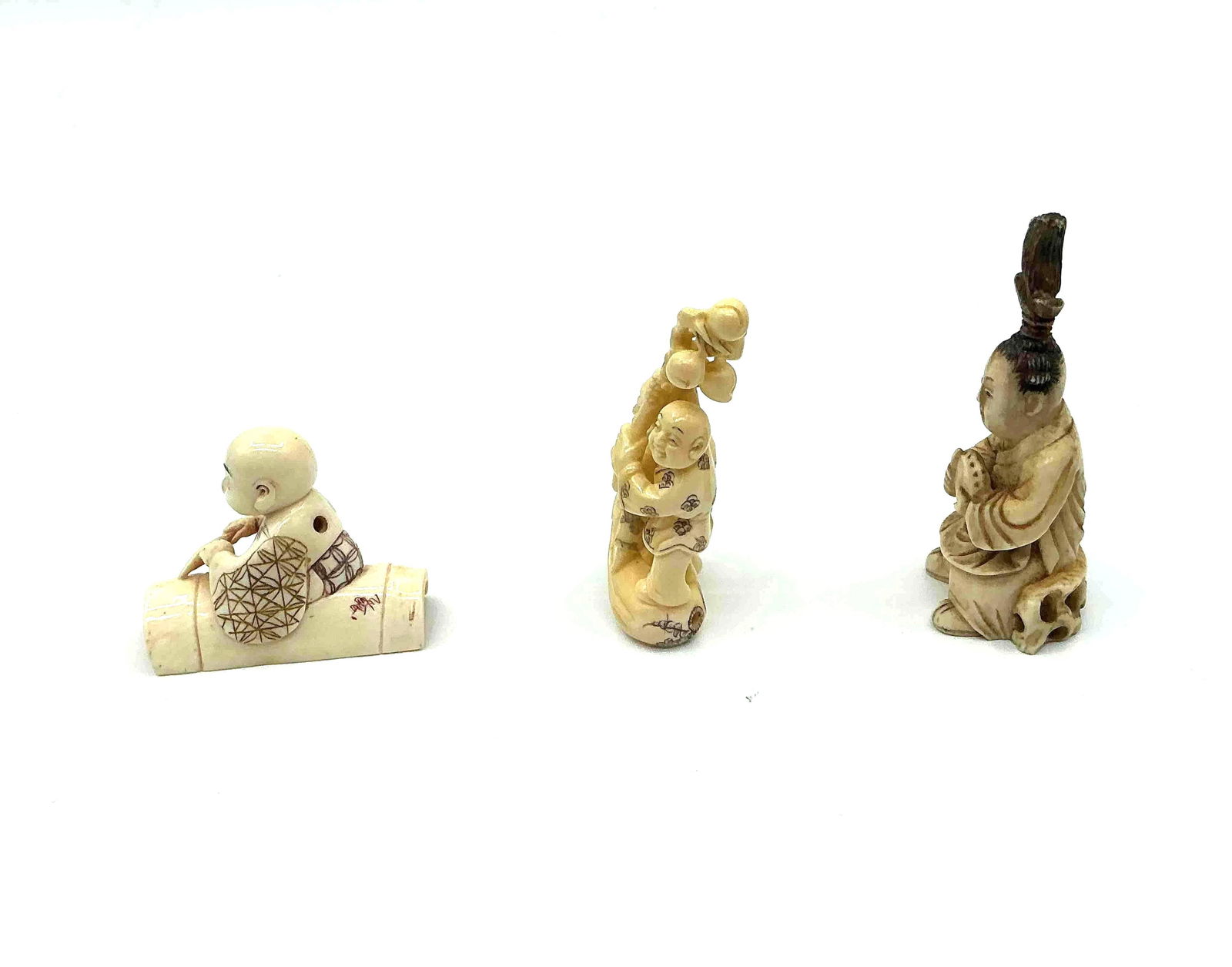 Three Japanese Style Netsuke Figurines - 2