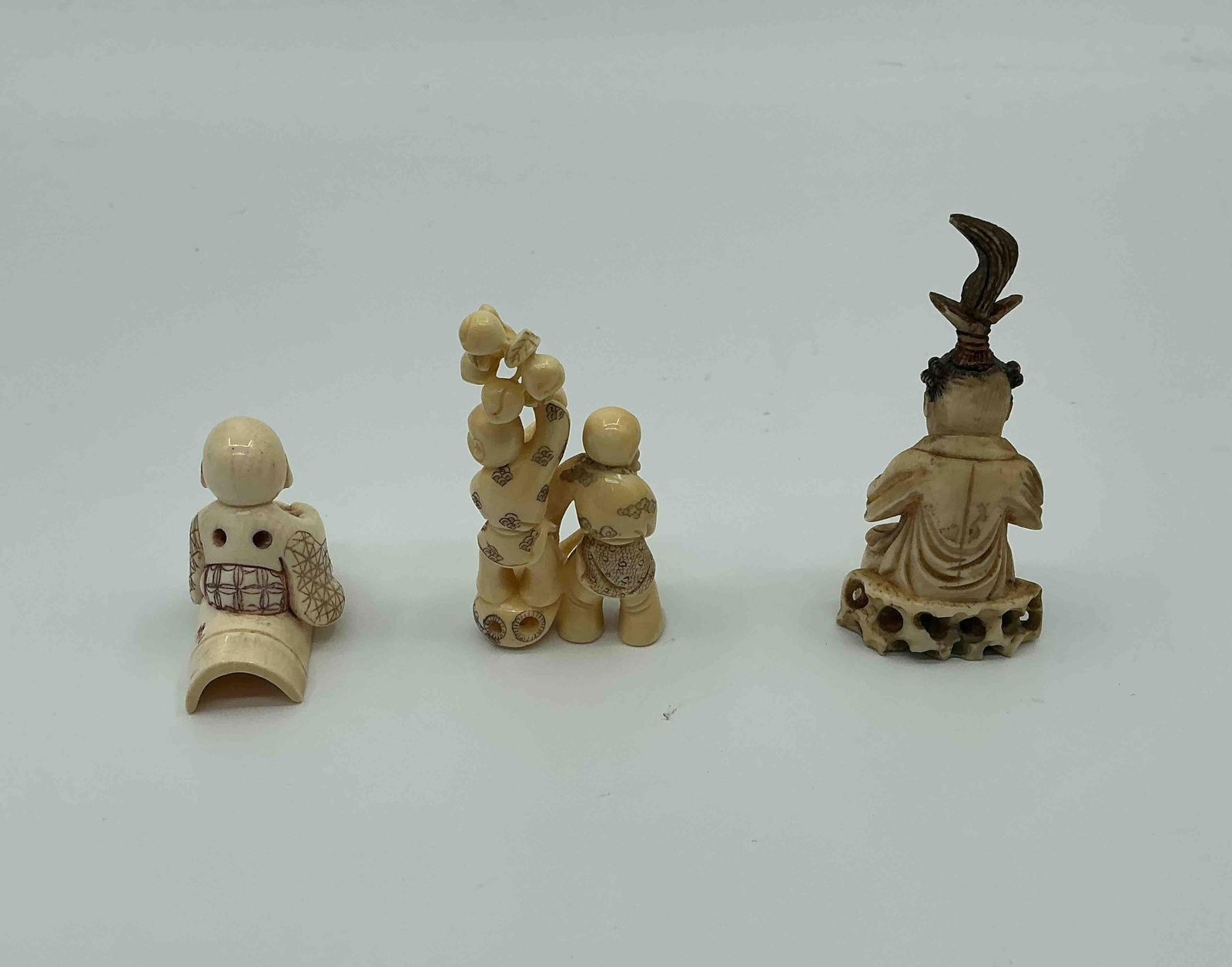 Three Japanese Style Netsuke Figurines - 3