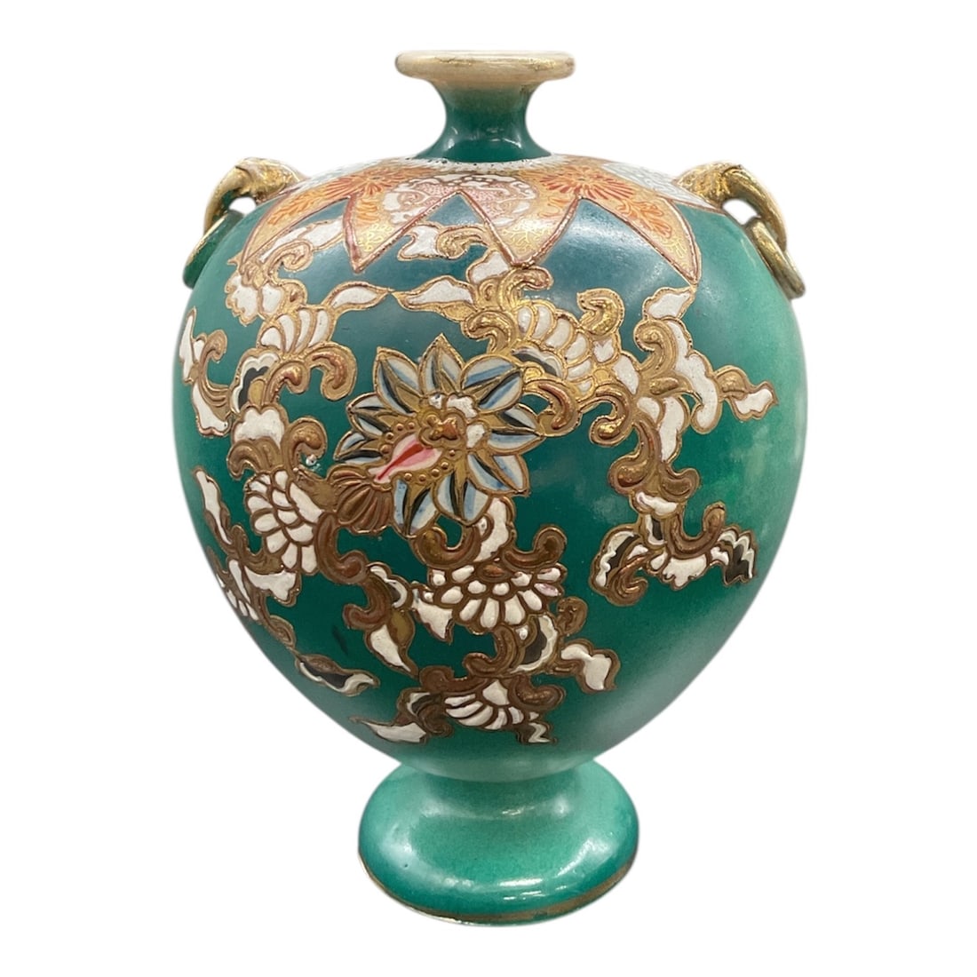 Decorative Hand Painted Asian Style Vase with Floral Motif (1 of 5)