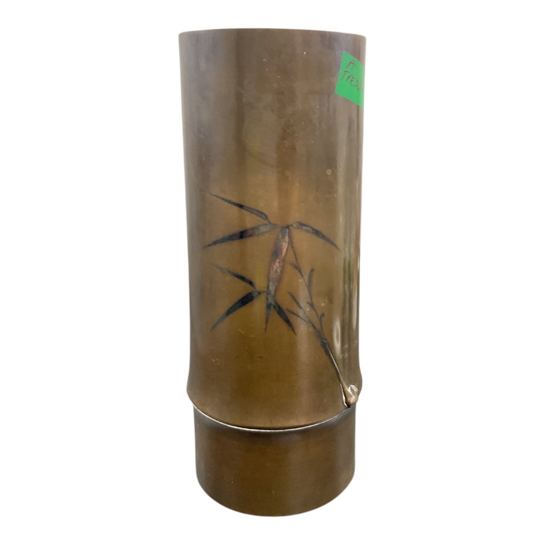 Bronze Cylindrical Vase with Bamboo Motif (1 of 4)