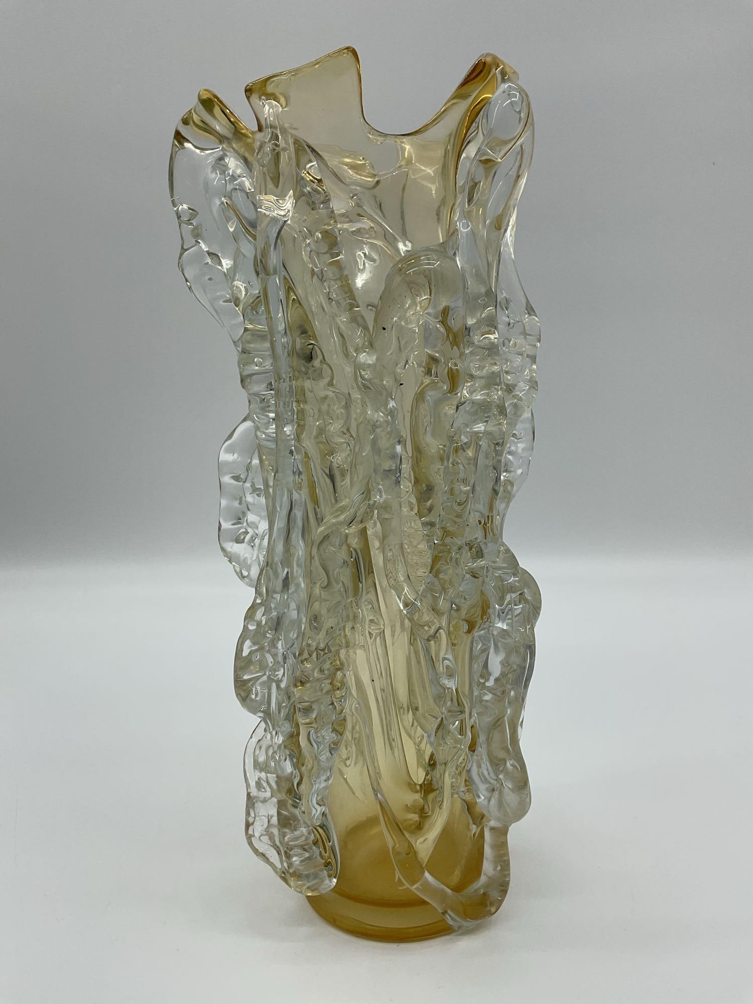 Abstract Hand Blown Art Glass Sculpture Vase (1 of 4)