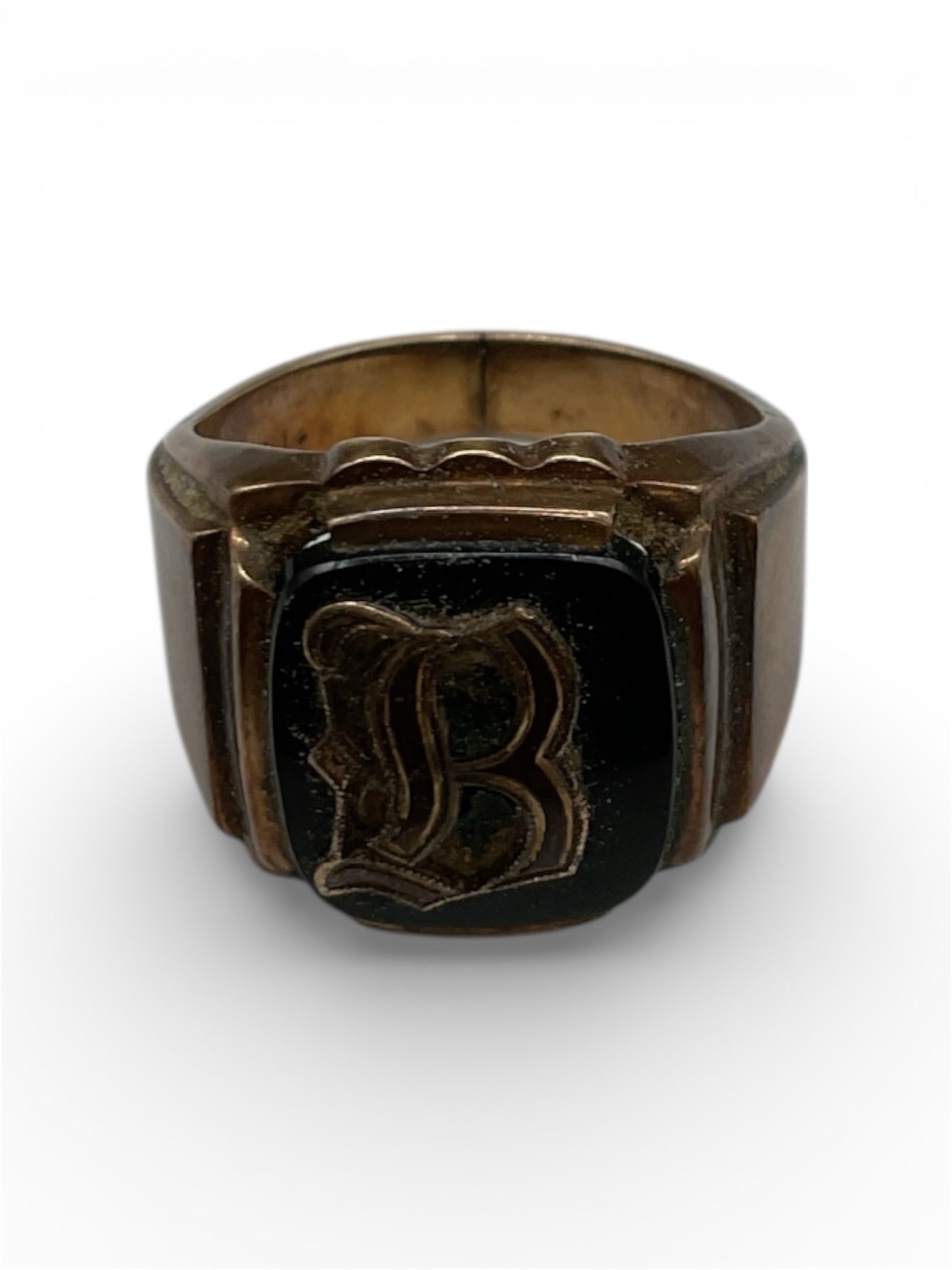 Vintage Signet Style Ring with B Initial (1 of 2)