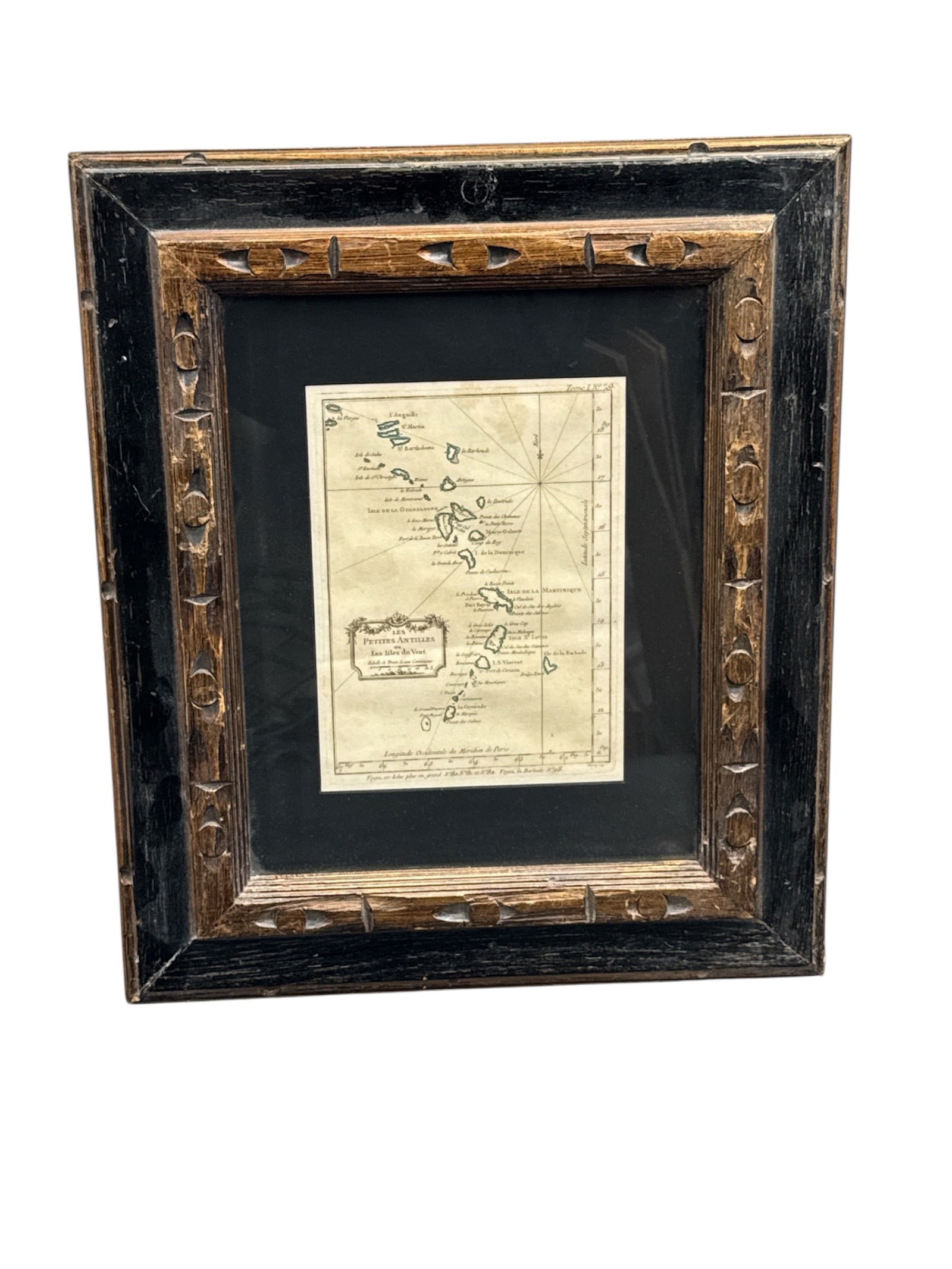 Antique 1764 J.N. Bellin Engraved Map: "Les Petites Antilles ou les Isles du Vent" (Lesser (1 of 3)